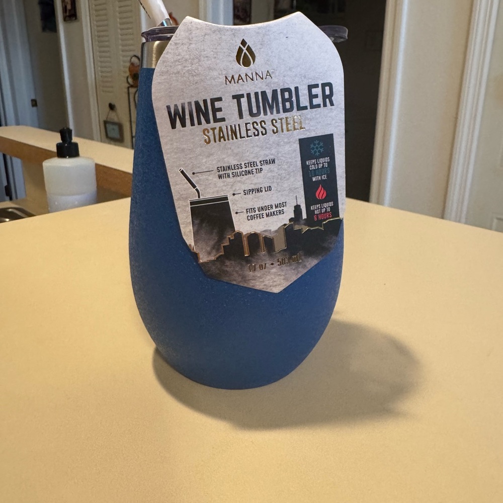 Manna Blue Wine Tumbler